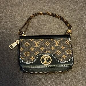 Brown and Black Monogram Clutch Credit Card Holder